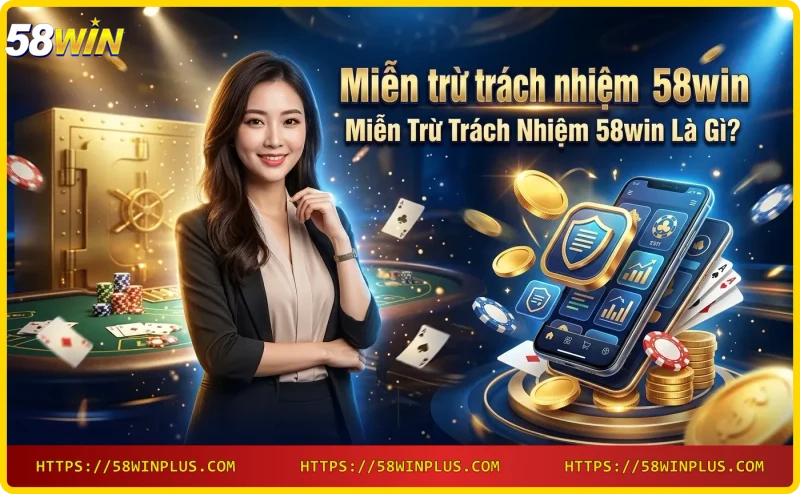 Bàn tay cầm hợp đồng có con dấu vàng, minh họa chính sách Miễn trừ trách nhiệm 58win