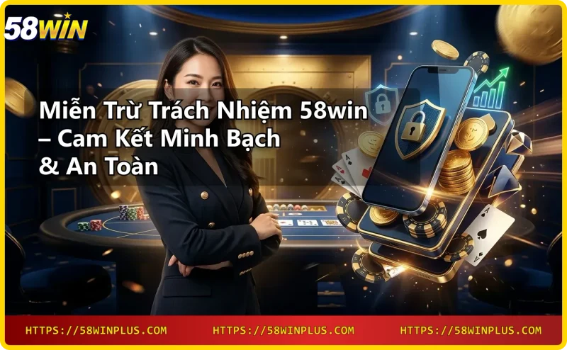 Bàn tay cầm hợp đồng có con dấu vàng, minh họa chính sách Miễn trừ trách nhiệm 58win