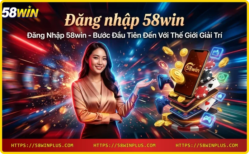 Đăng nhập 58win trên laptop với giao diện hiện đại