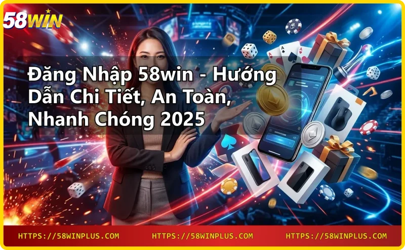 Đăng nhập 58win trên laptop với giao diện hiện đại