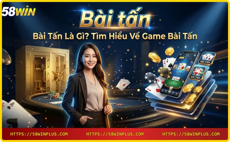Game bài tấn – playing card with gold script