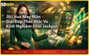 JILI vua may mắn slot machine - giao diện máy đánh bạc với cuộn quay phát sáng, tiền xu và biểu tượng jackpot