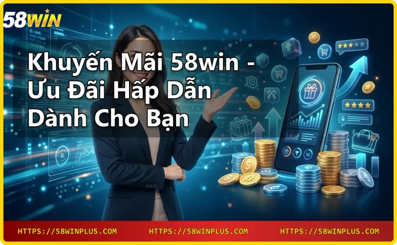 Thưởng nạp đầu 100% tại 58win - khuyến mãi chào mừng hấp dẫn